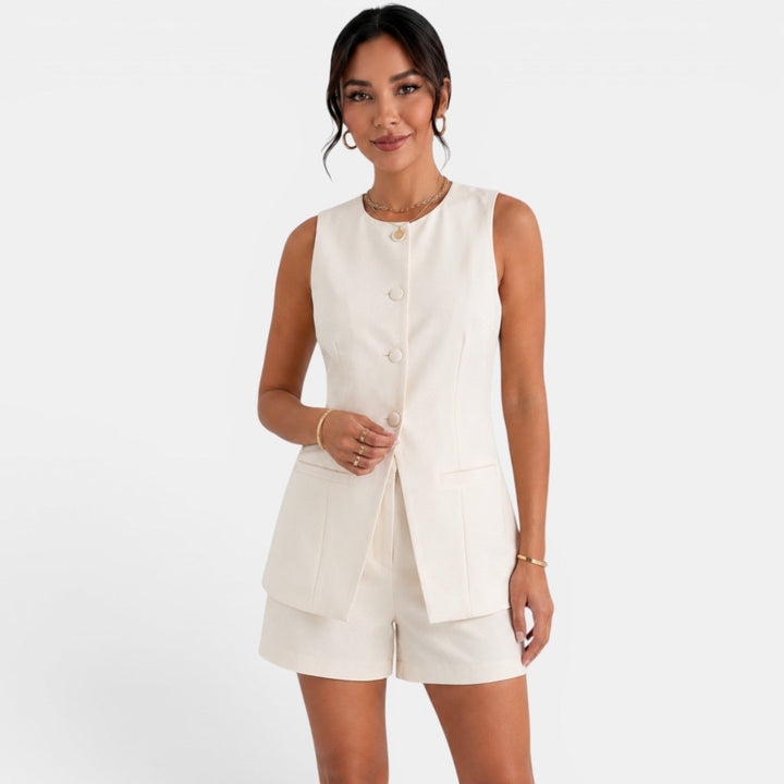 Conjunto Chaleco Mujer Elegante