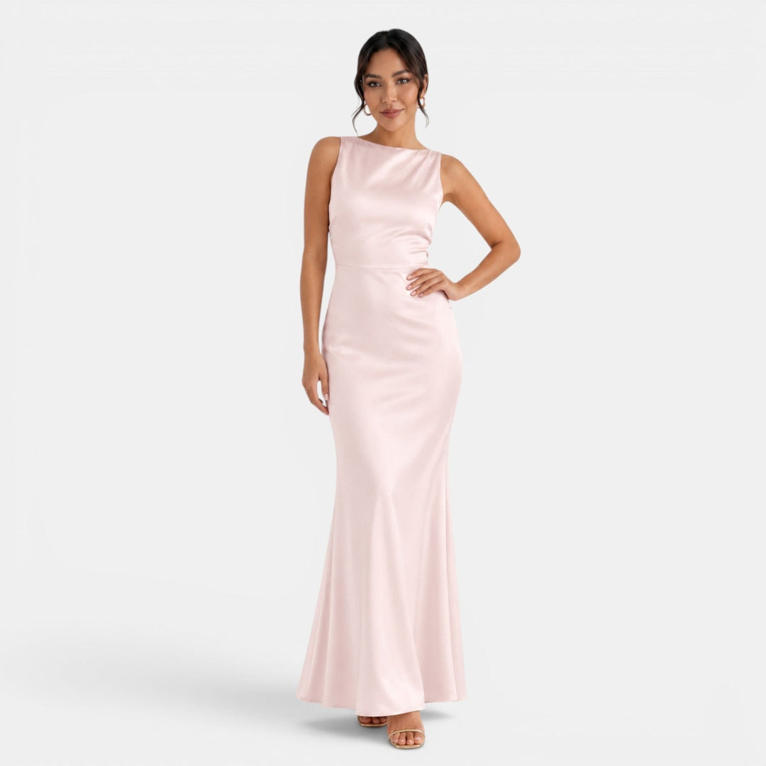 Vestido Satén Espalda Descubierta