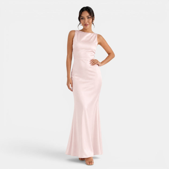 Vestido Satén Espalda Descubierta
