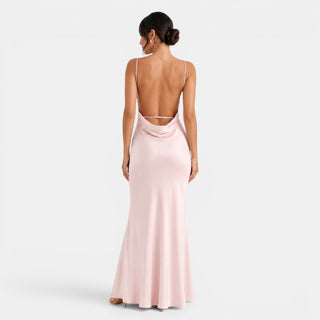 Vestido Satén Espalda Descubierta