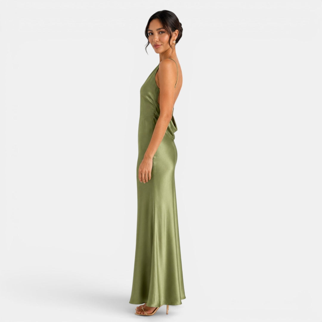 Vestido Satén Espalda Descubierta