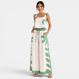 Conjunto Mujer Verde Estampado