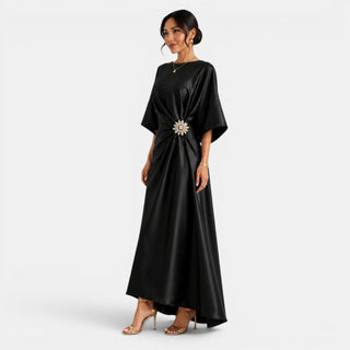 Vestido Satinado Largo Elegante Mujer