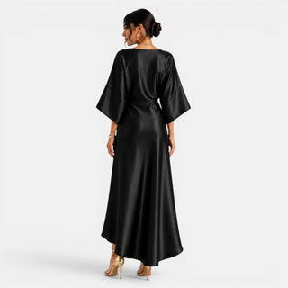 Vestido Satinado Largo Elegante Mujer