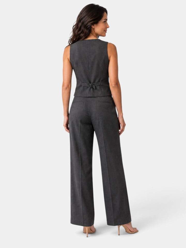 Set de Mujer Chaleco y Pantalón Ancho