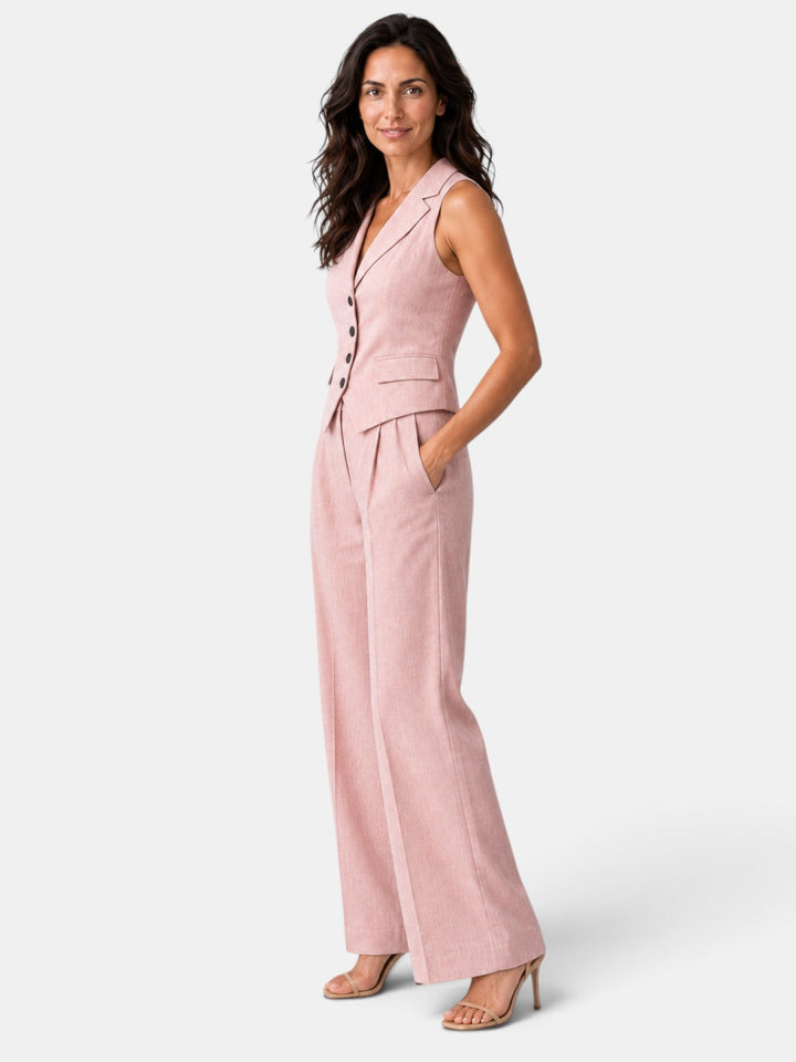 Set de Mujer Chaleco y Pantalón Ancho