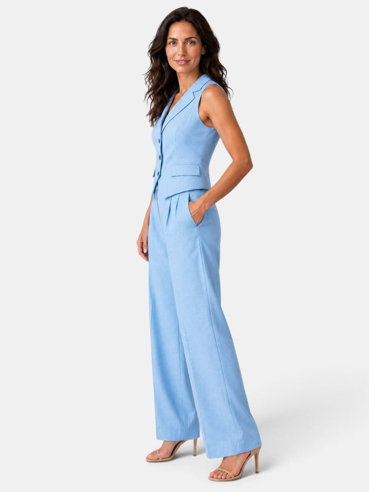 Set de Mujer Chaleco y Pantalón Ancho