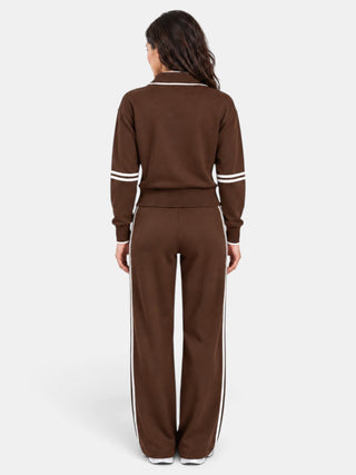 Conjunto Mujer Cuello Alto Pantalón Ancho