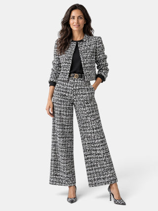 Conjunto Mujer Cuadros Pantalón Ancho