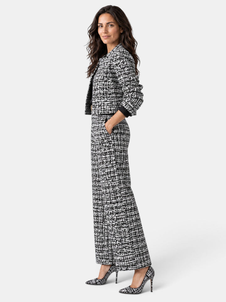 Conjunto Mujer Cuadros Pantalón Ancho