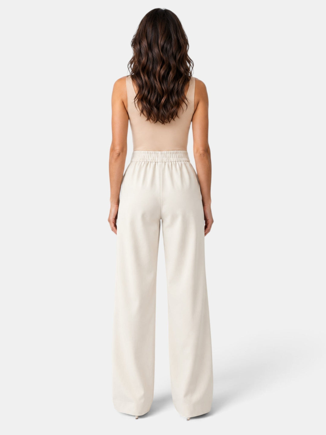 Pantalón Mujer Pierna Ancha Elástico