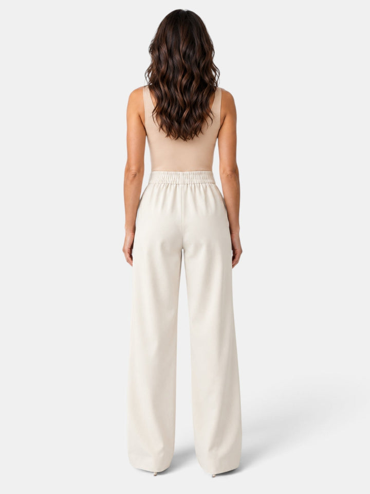 Pantalón Mujer Pierna Ancha Elástico