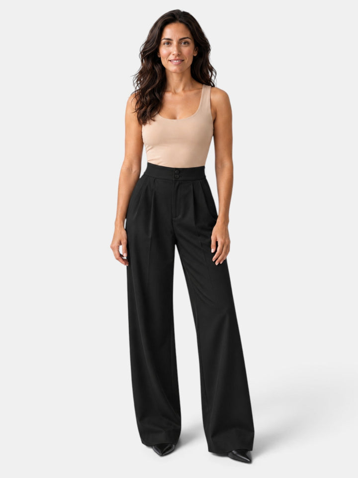 Pantalón Mujer Pierna Ancha Elástico
