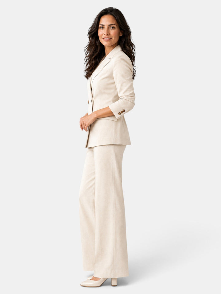 Traje Mujer Blazer Pantalón Ancho