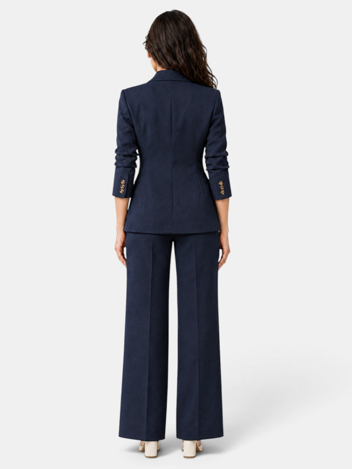 Traje Mujer Blazer Pantalón Ancho