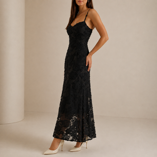 Vestido Maxi de Encaje Floral Mujer - Bodas y Eventos