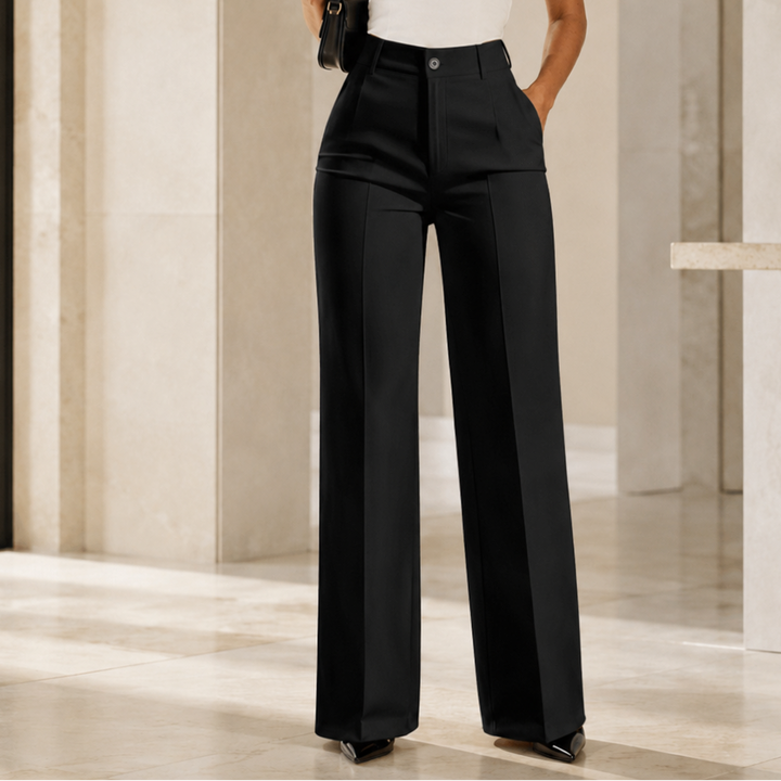 Pantalón Ancho Plisado de Talle Alto para Mujer