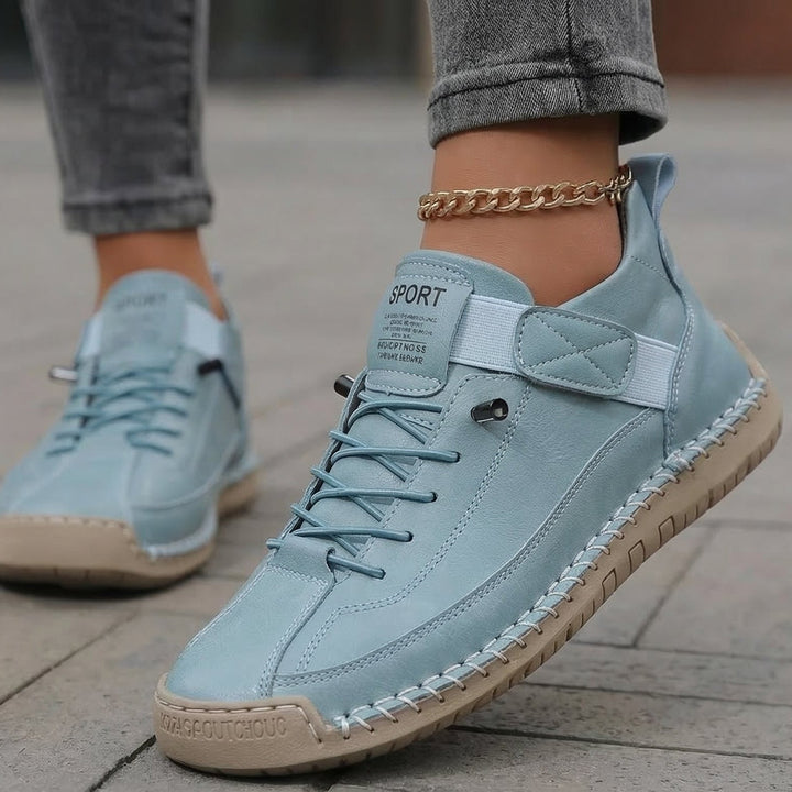 Gisela - Comfortable orthopedic shoes with a leather effect