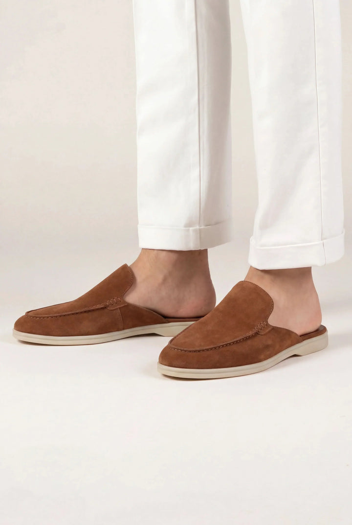 Mocasines de ante color granate