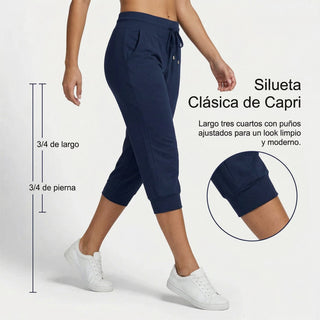 Tamara – Pantalones capri con cordón en la cintura