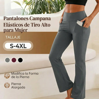 Diana - Pantalón de cintura alta elástico y corte ancho
