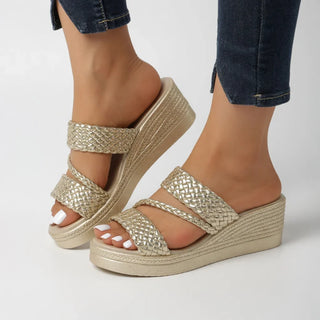 Teresa - Sandalias con cuña trenzadas