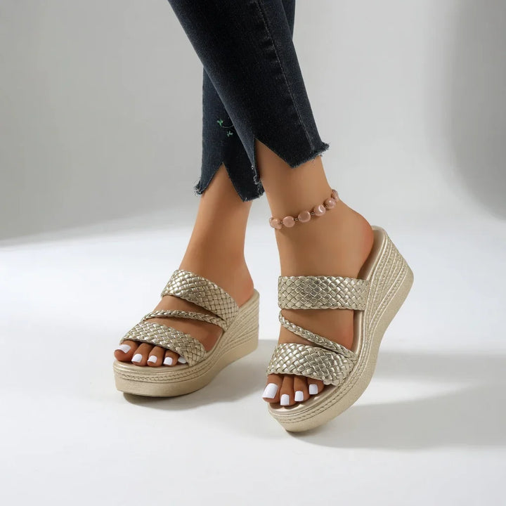 Teresa - Sandalias con cuña trenzadas
