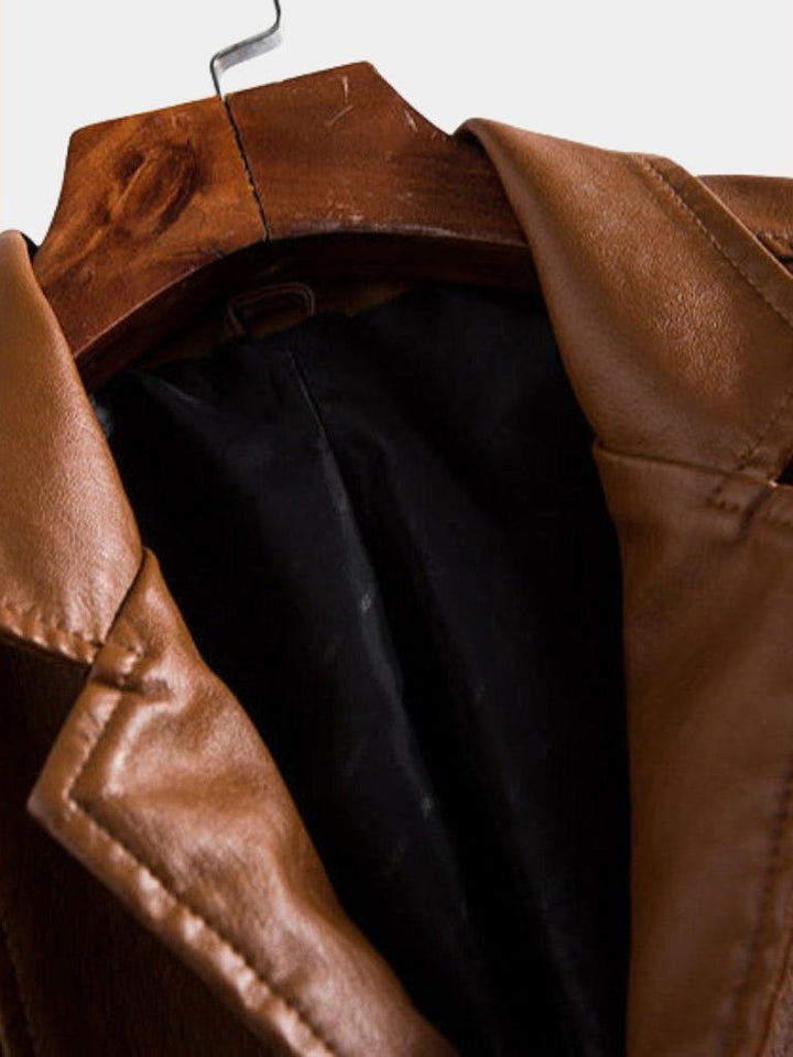 Jonas™ | Chaqueta de cuero color caramelo