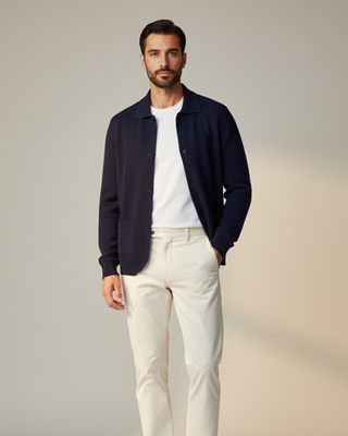 Sobrecamisa Hombre Cashmere Premium – 100% Cashmere con Botones