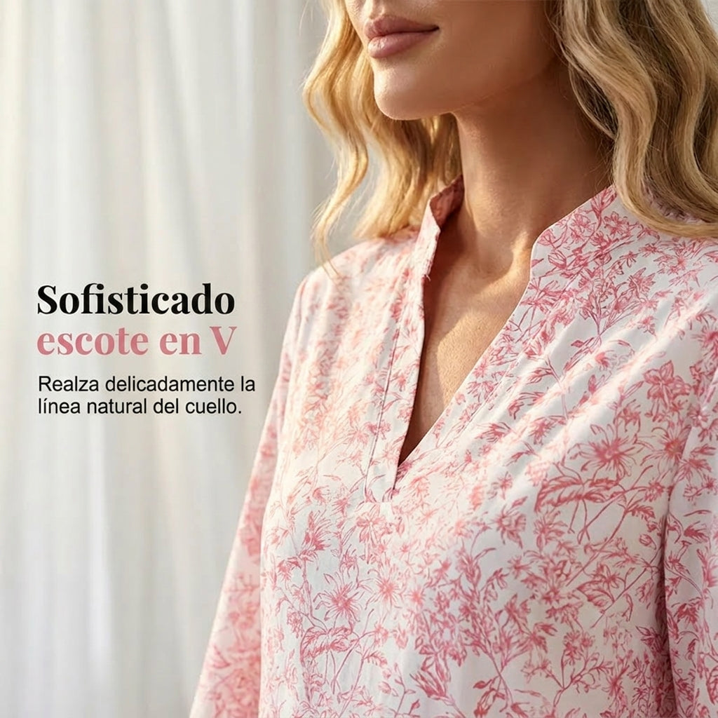 Soraya - Vestido con escote en V y estampado