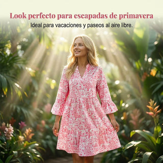 Soraya - Vestido con escote en V y estampado