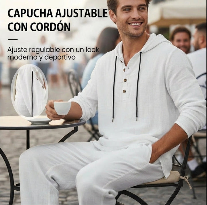 Adrián - Conjunto de sudadera con capucha y pantalón holgado