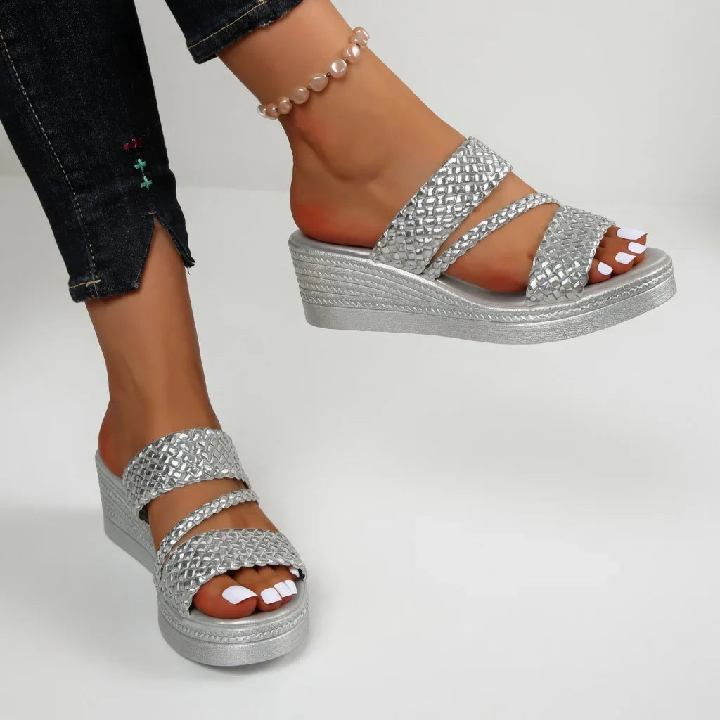 Teresa - Sandalias con cuña trenzadas