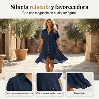 Vega - Vestido camisero de manga corta