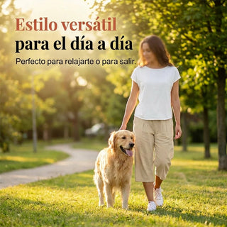 Abril - Pantalones capri ligeros con cintura elástica