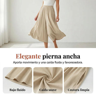 Abril - Pantalones capri ligeros con cintura elástica