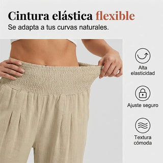 Abril - Pantalones capri ligeros con cintura elástica