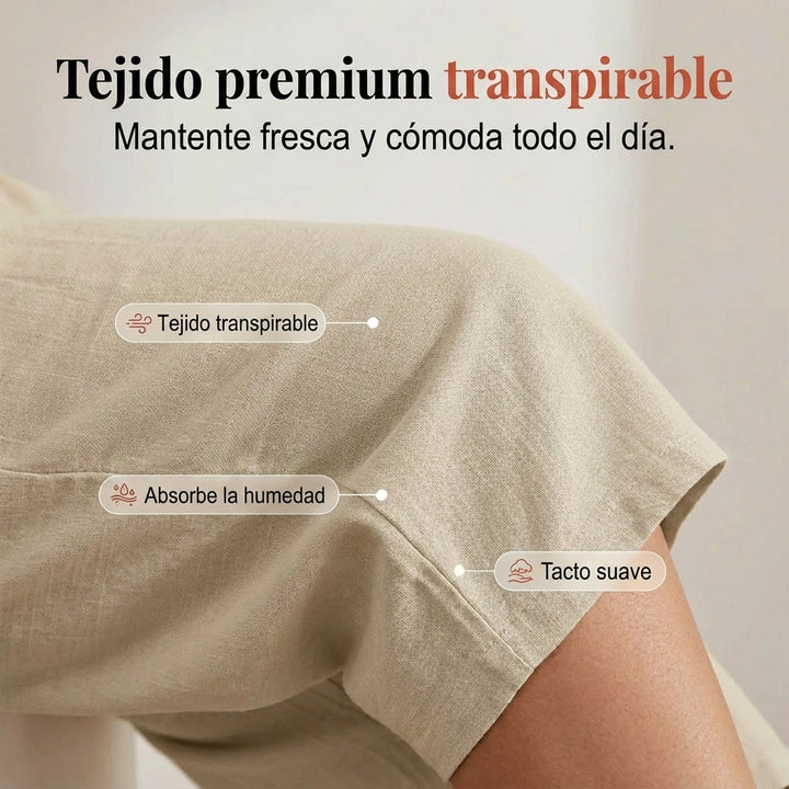Abril - Pantalones capri ligeros con cintura elástica
