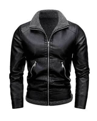Mateo™ | Chaqueta de cuero elegante de felpa