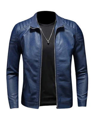 Francisco™ | Chaleco de cuero con cuello stand