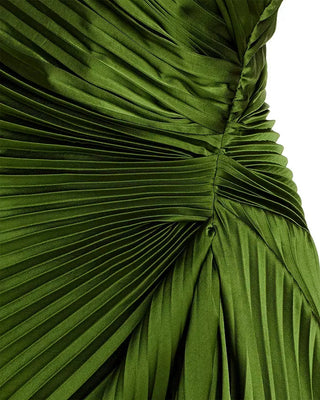 Vestido Asimétrico Invitada de Boda Largo Plisado