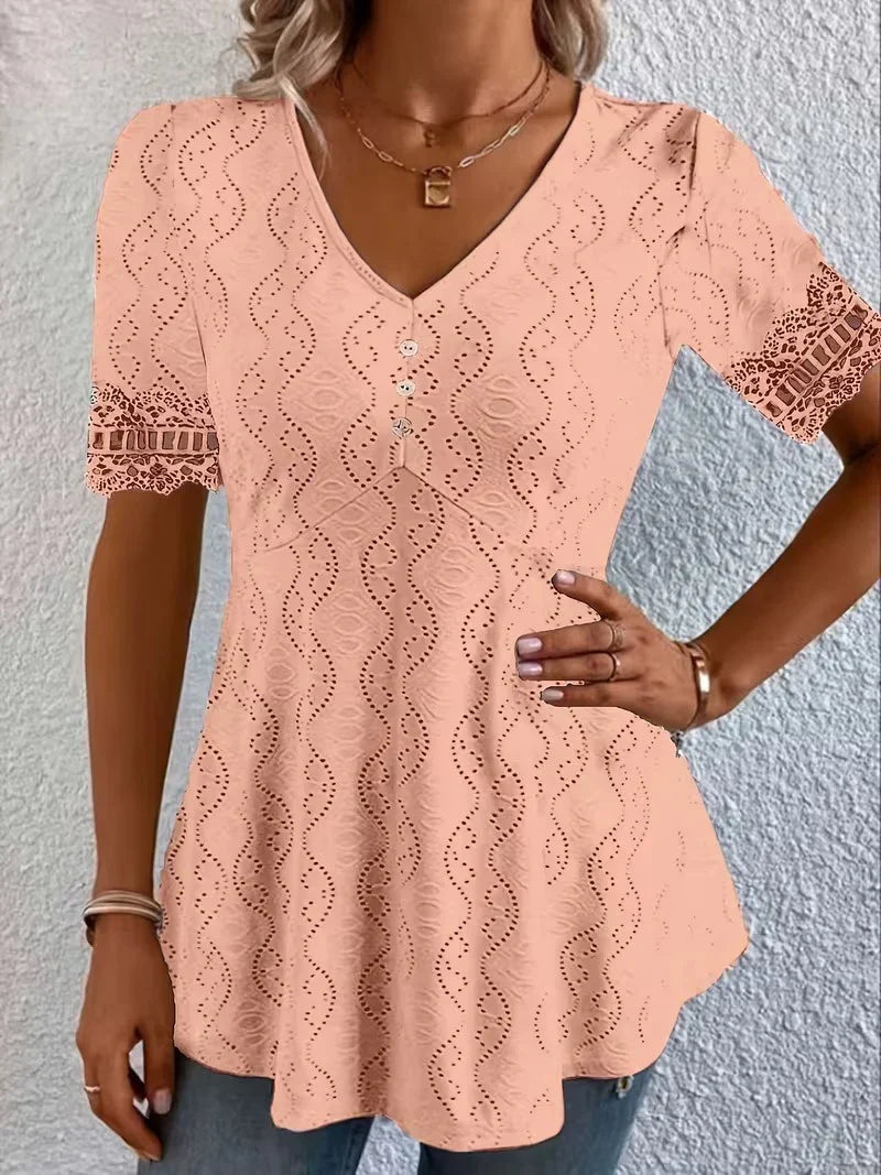 Mila - Blusa calada con cuello en V