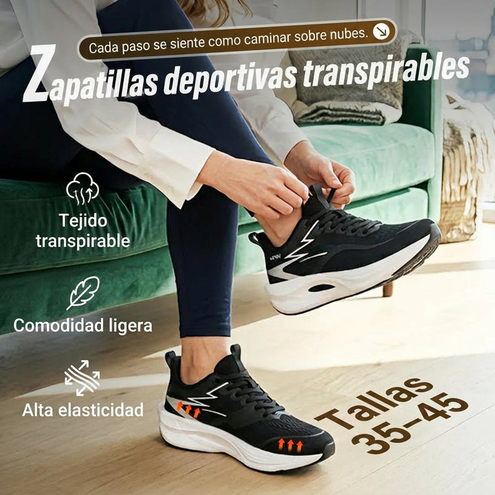 Zapatillas deportivas transpirables con amortiguación – ligeras y cómodas para correr y entrenar