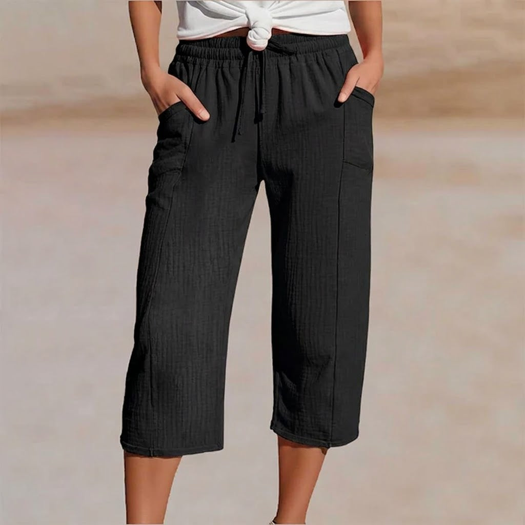 Amelia - Pantalones cortos plisados lisos