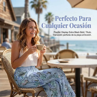 Samira - Pantalón fluido estampado con cordón ajustable