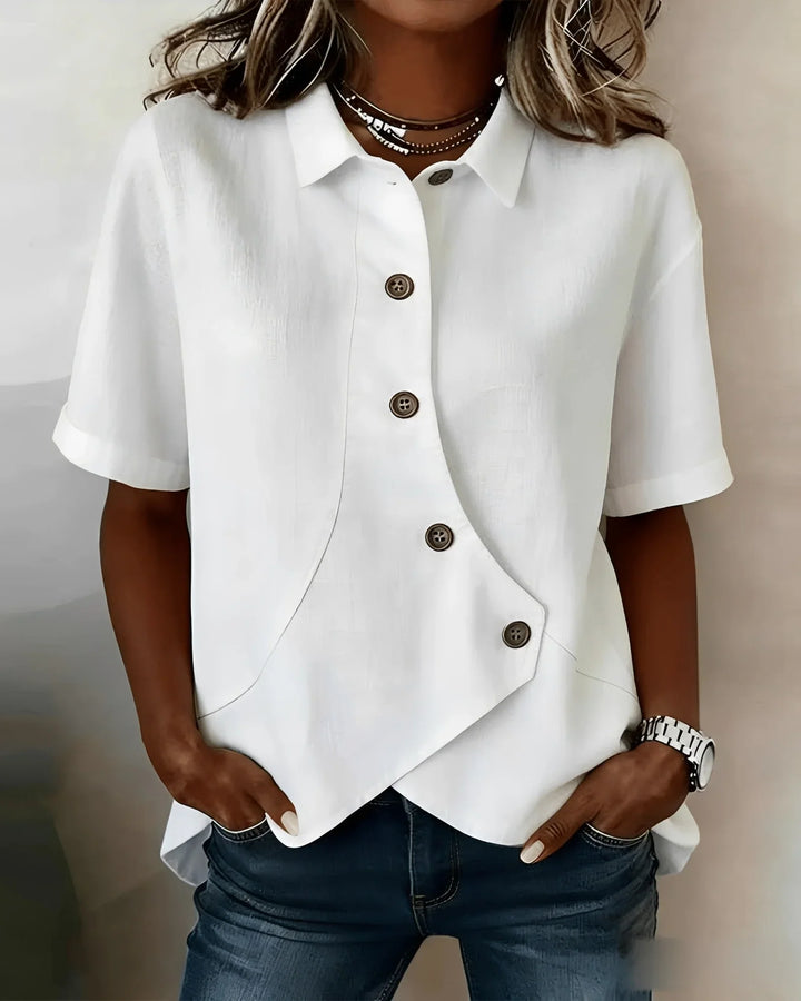 Perla - Blusa de botones asimétrica
