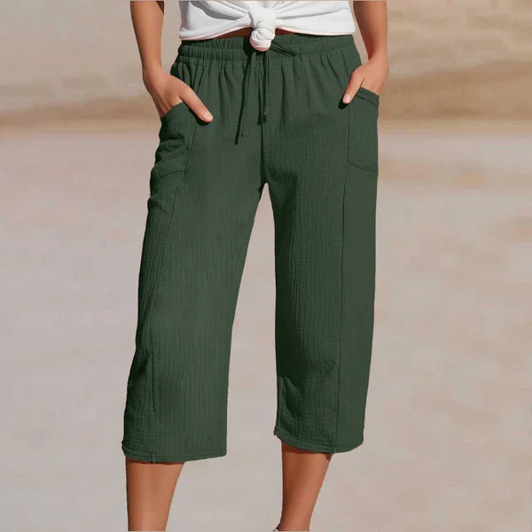 Amelia - Pantalones cortos plisados lisos