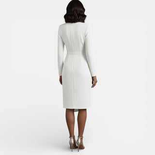 Vestido Midi Elegante de Mujer con Escote en V