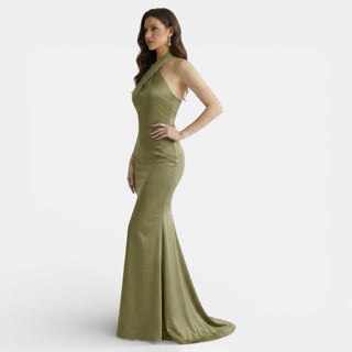 Vestido Maxi Mujer Halter Ajustado