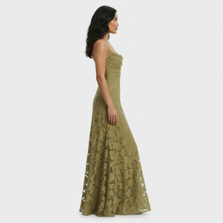 Vestido Largo Fiesta Mujer Floral Espalda Abierta